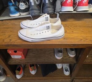 Converse White Low-Top Slip-On Canvas Sneakers